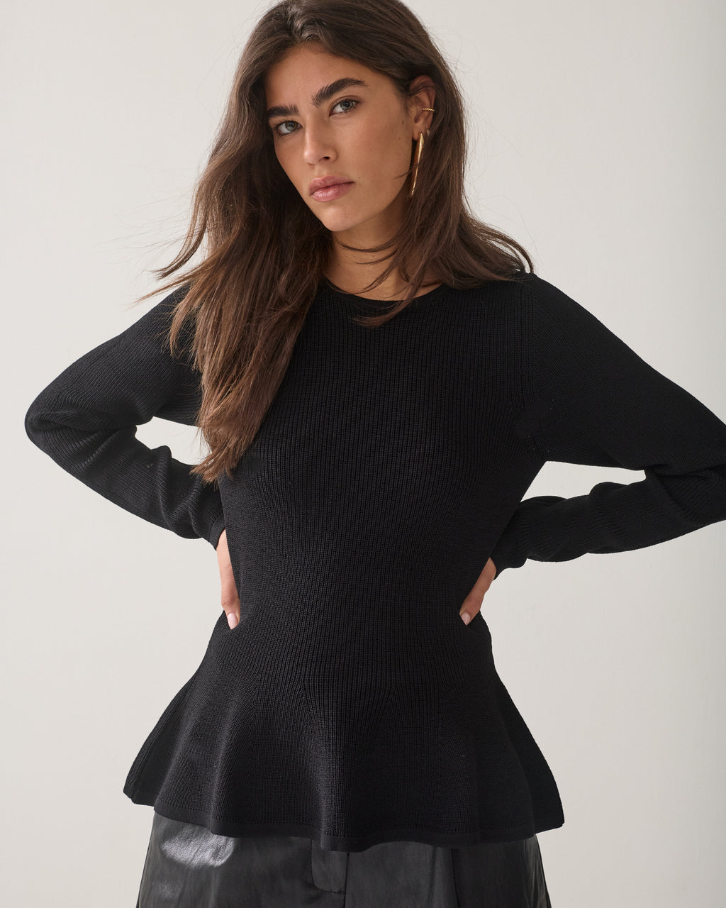 Fitted peplum jumper