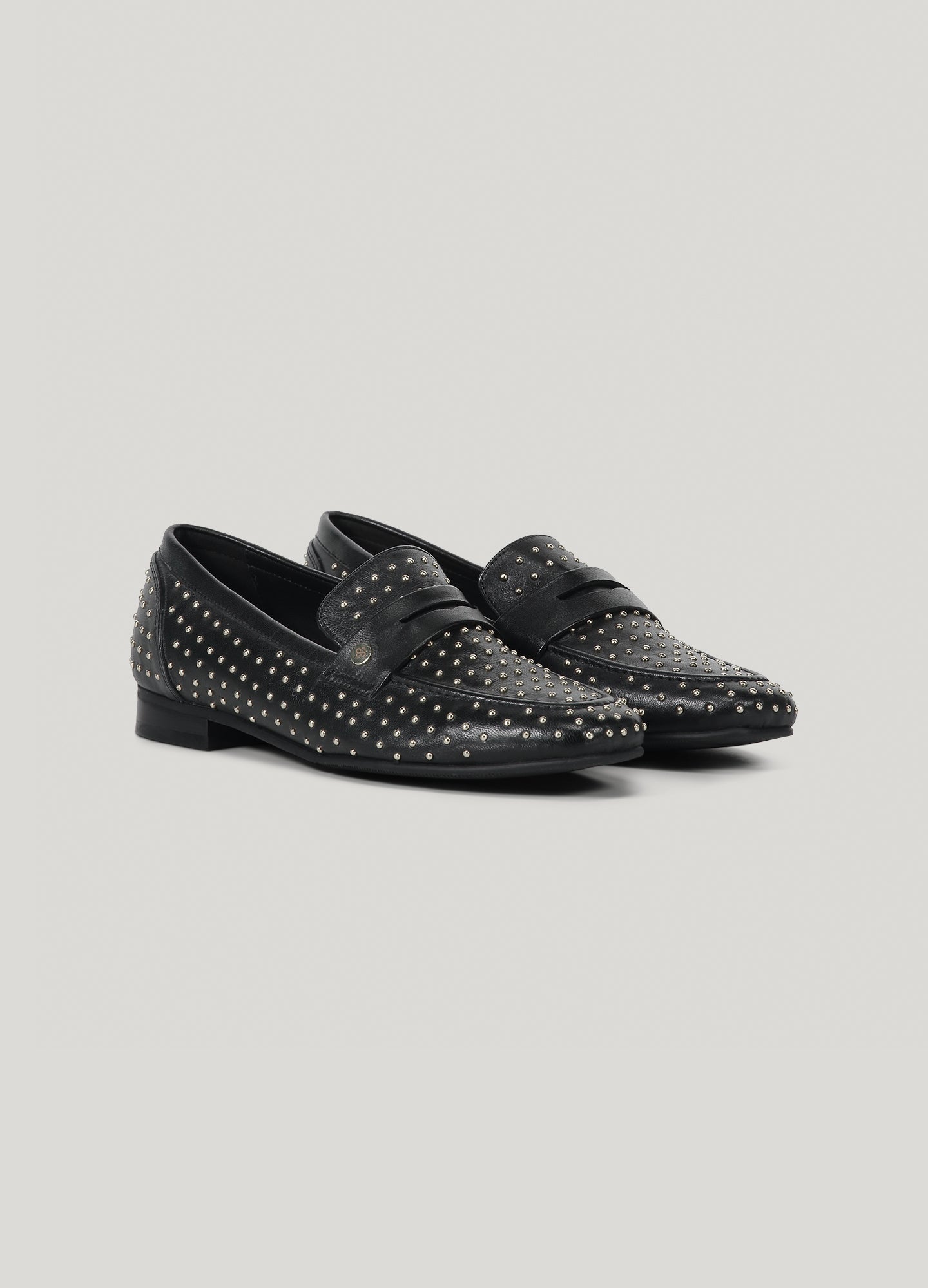 Leren loafers gouden studs