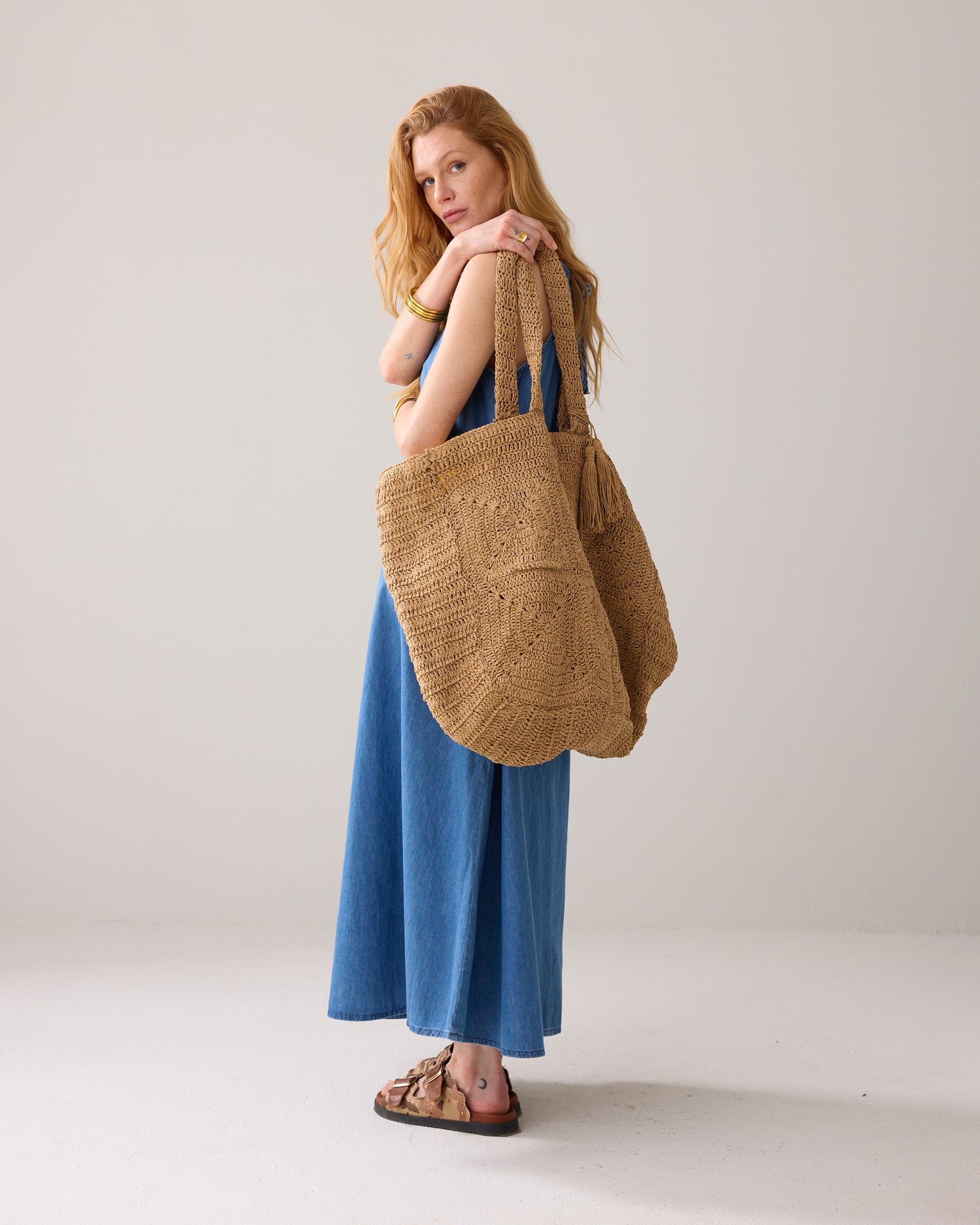 Raffia-Strandtasche