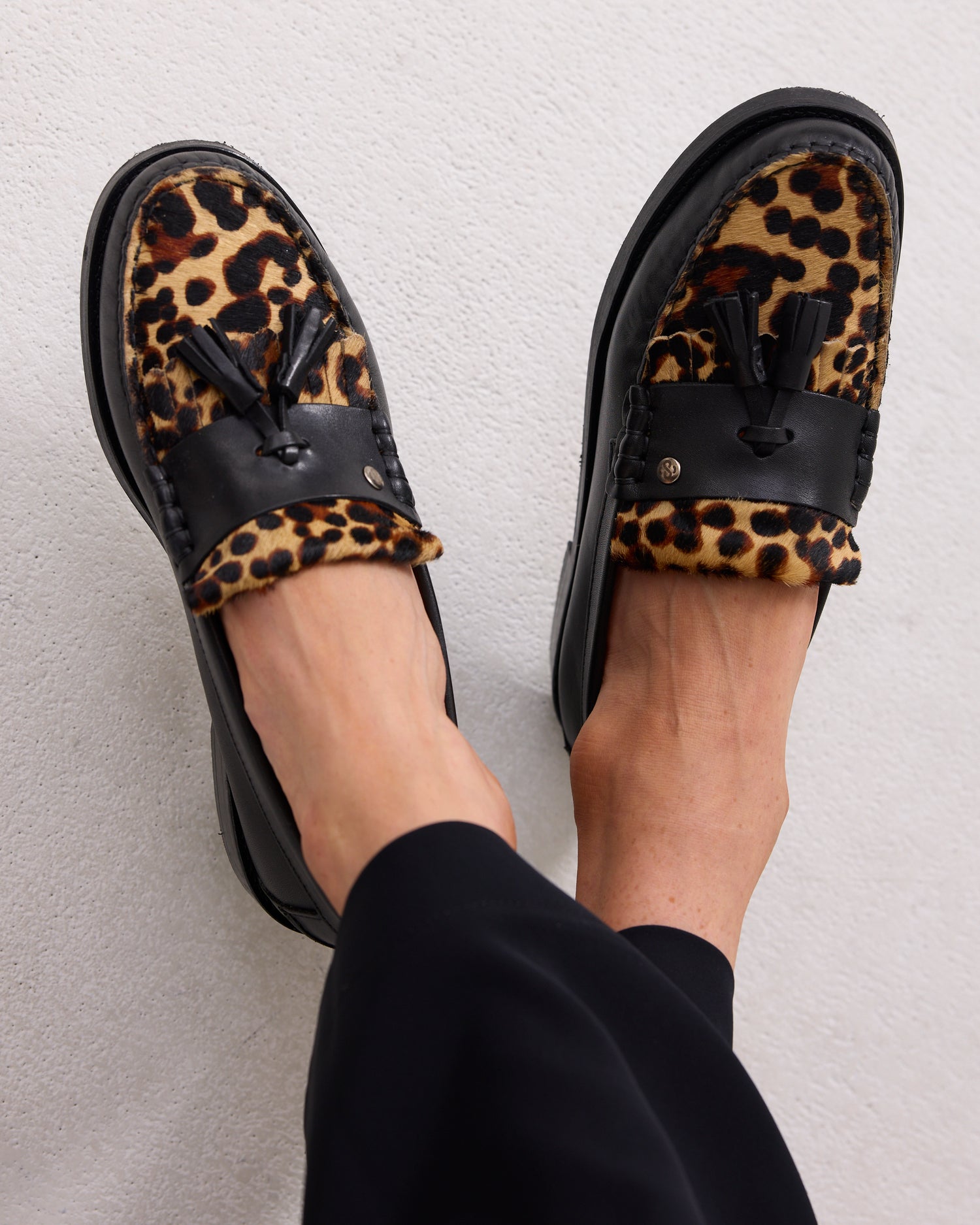 Leather animal loafers