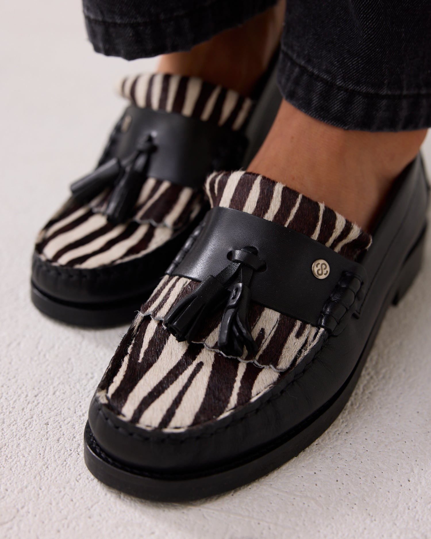 Leren loafer animal