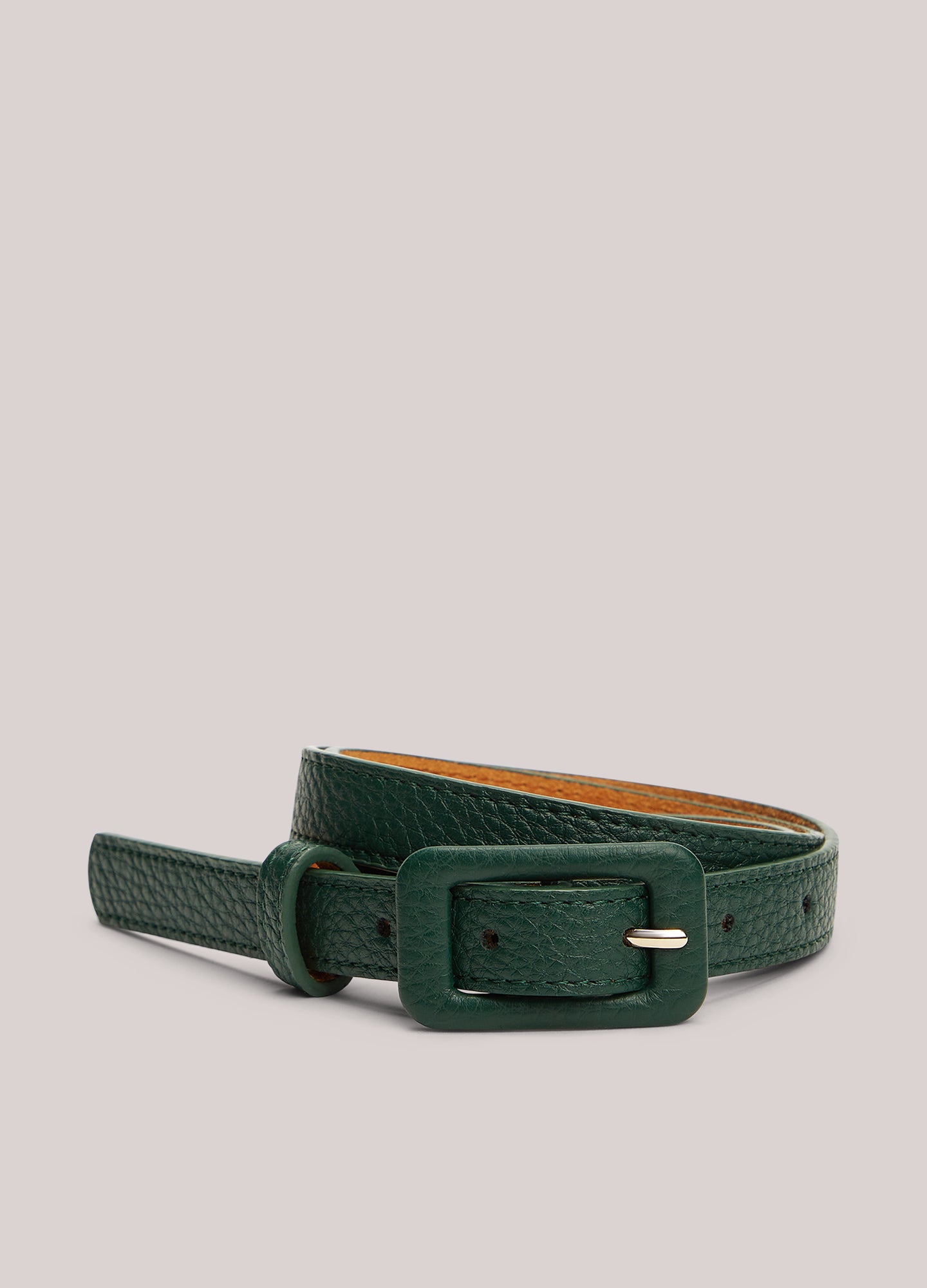Narrow leather belt