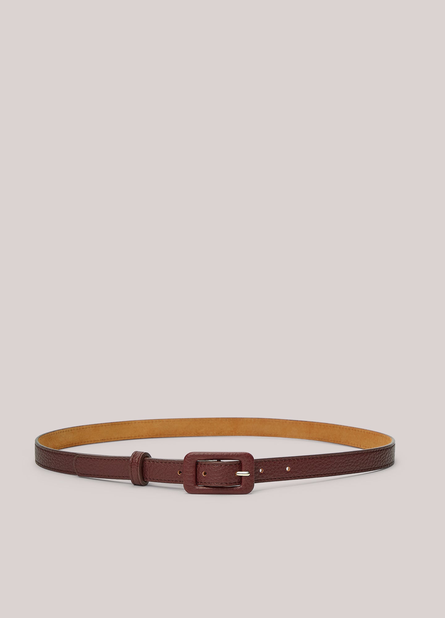 Narrow leather belt