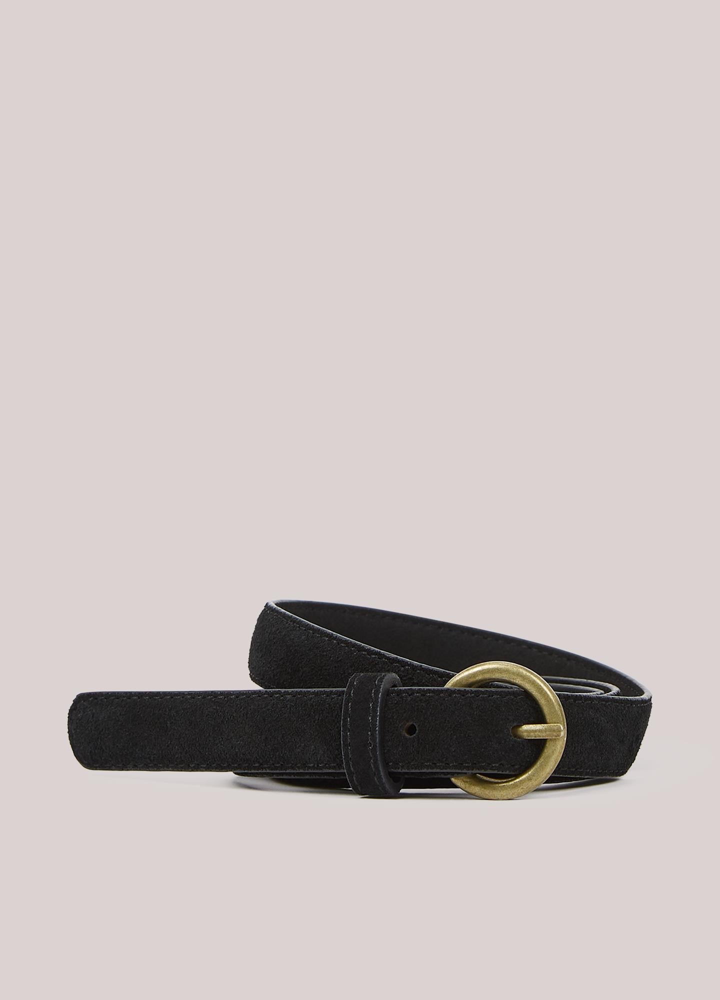 Narrow suede belt