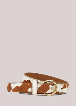 Ceinture étroite en daim imprimé vache
