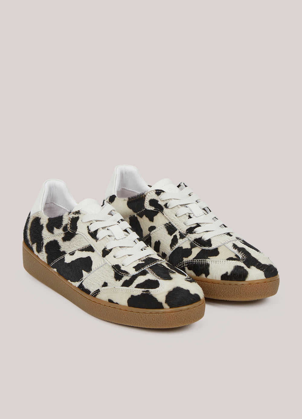 Sneakers en cuir façon vache