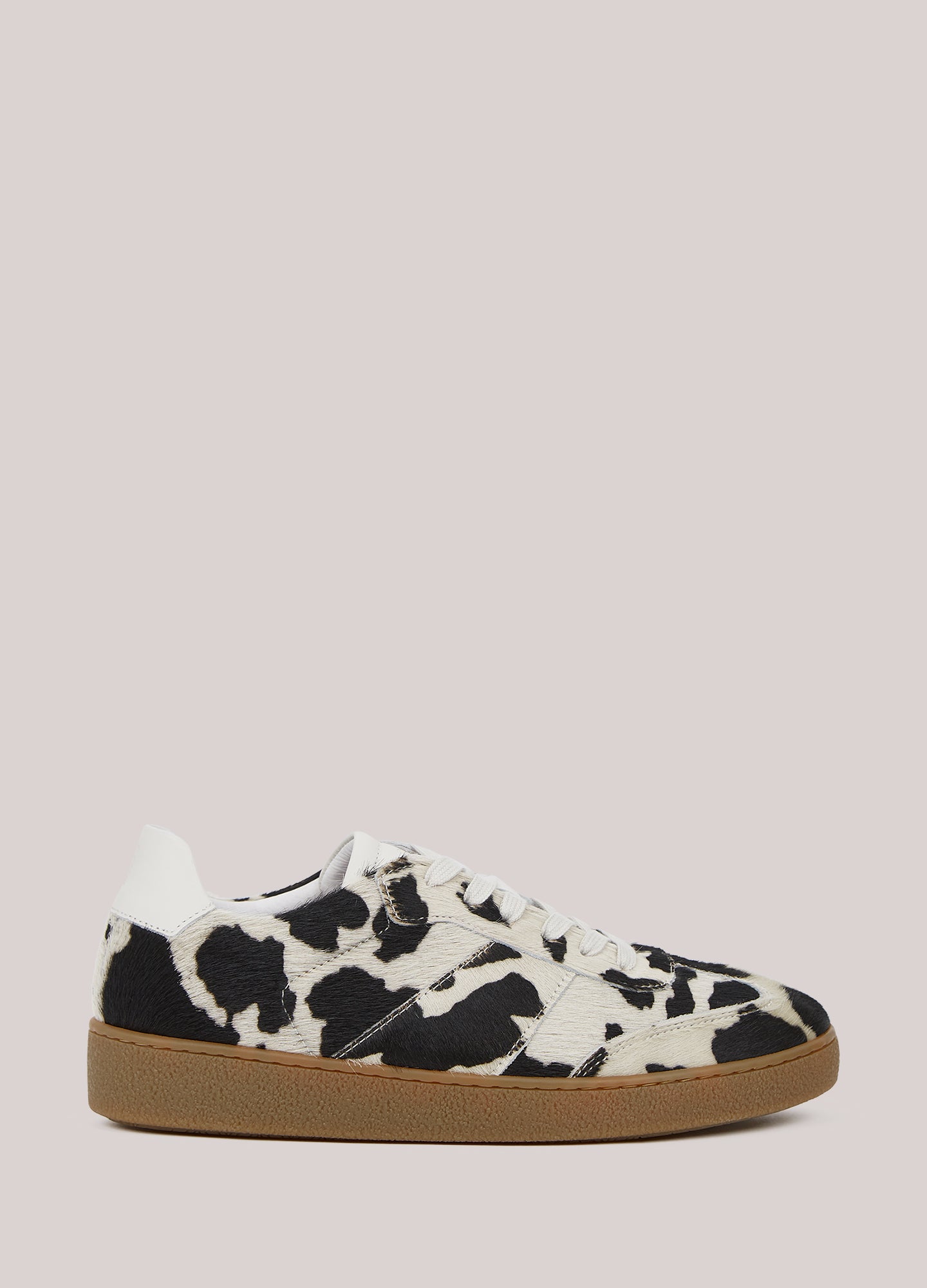 Sneakers en cuir façon vache