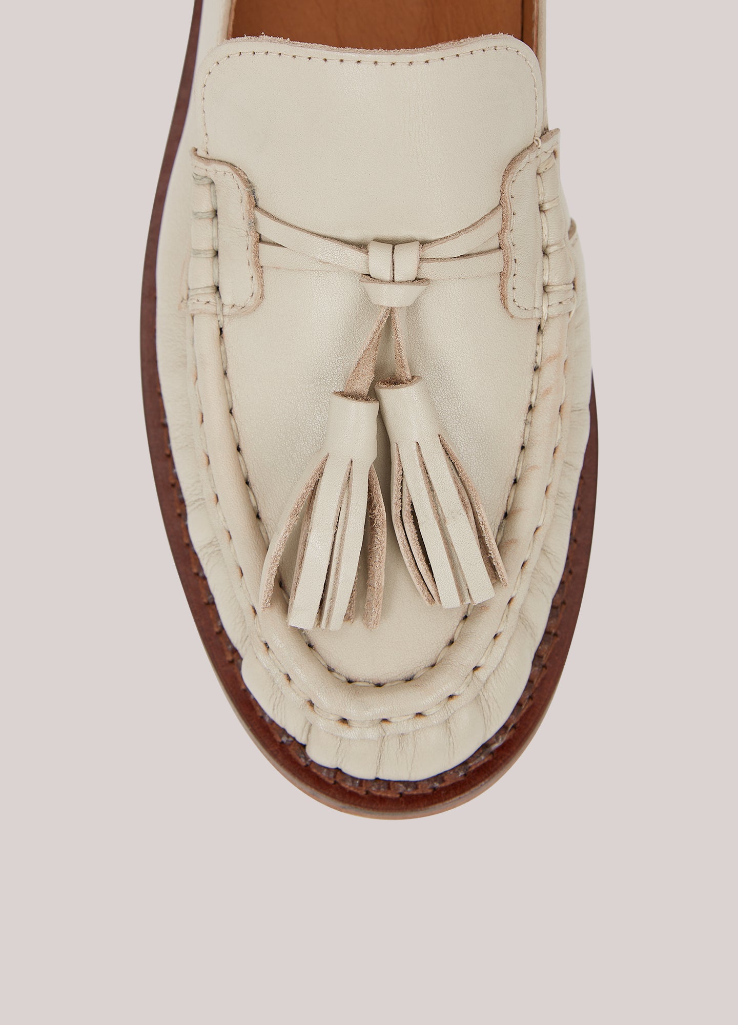 Leren loafer met kwastjes