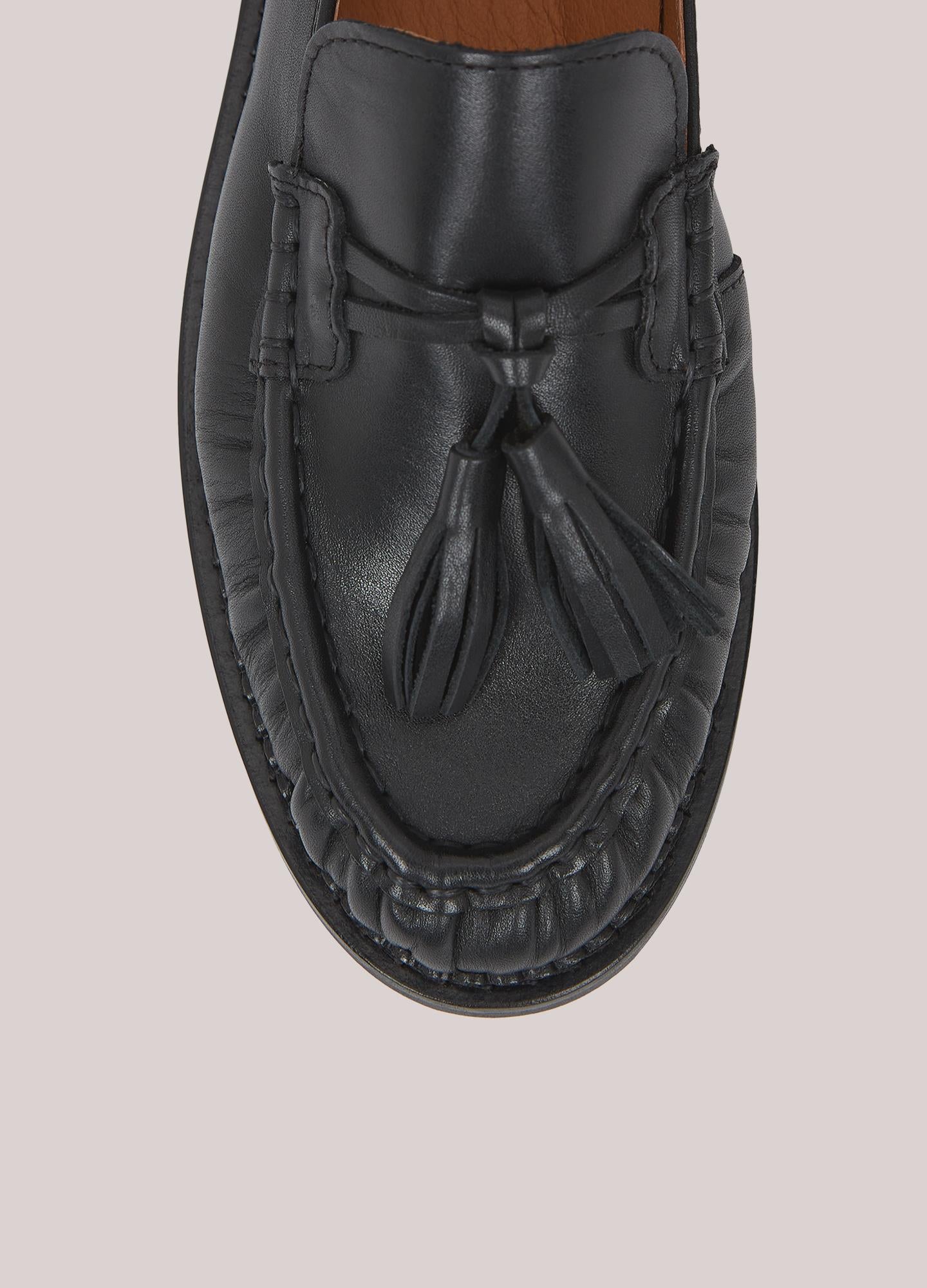 Leder-Loafer mit Quasten