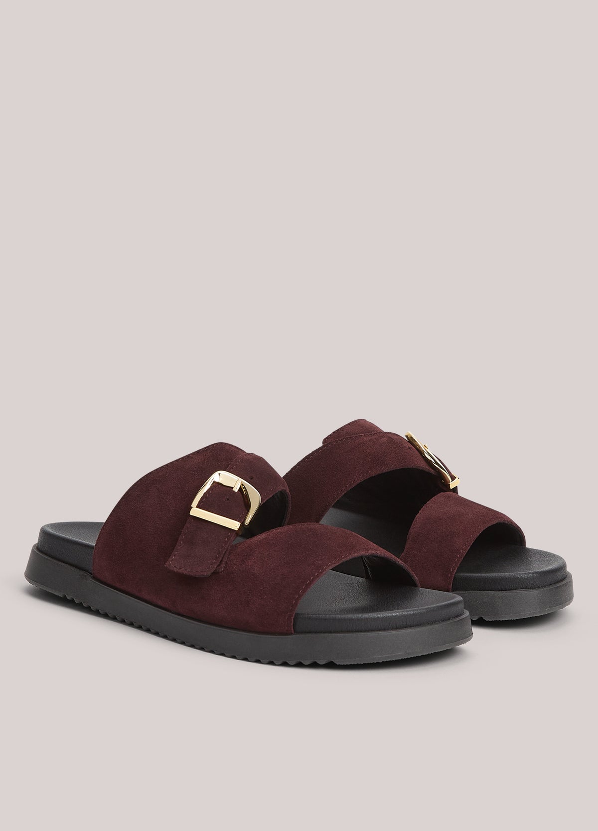 Sandales en daim avec boucle
