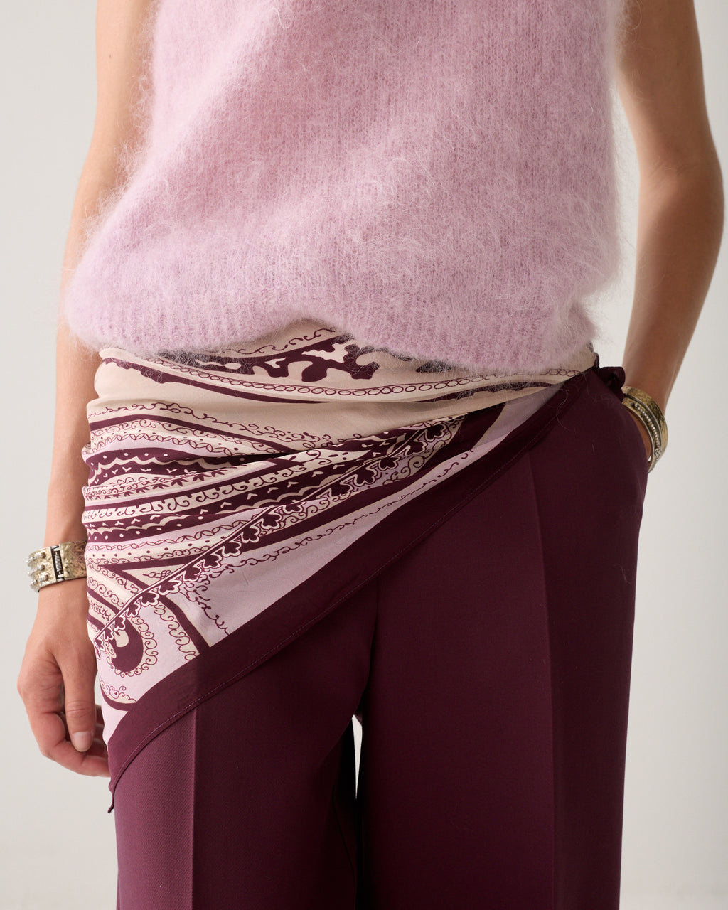 Écharpe en satin avec imprimé paisley