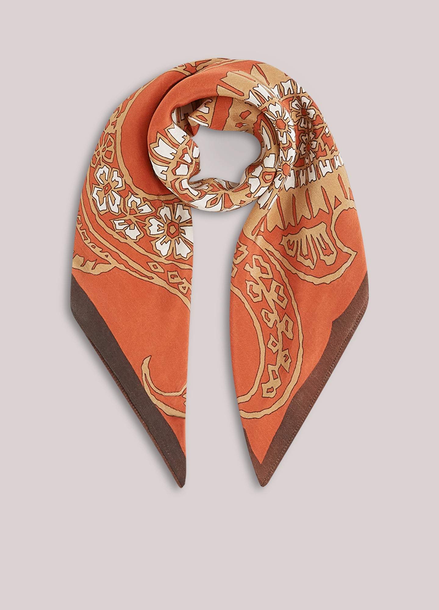 Satijnen sjaal met paisleyprint