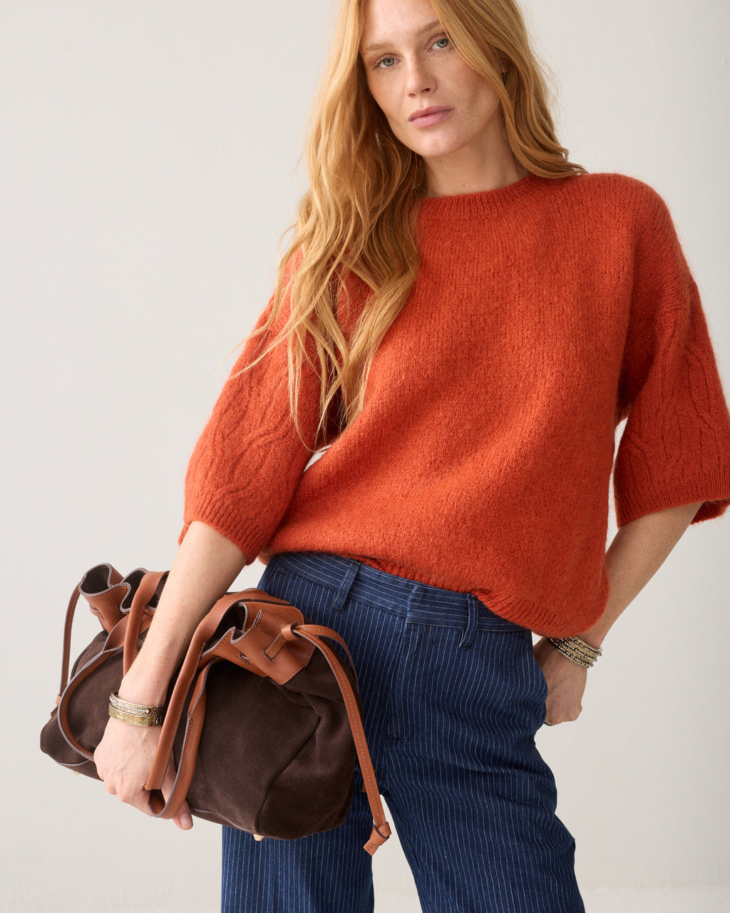 Suede handbag