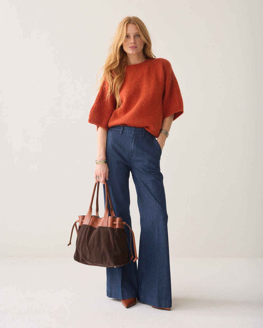 Suede handbag