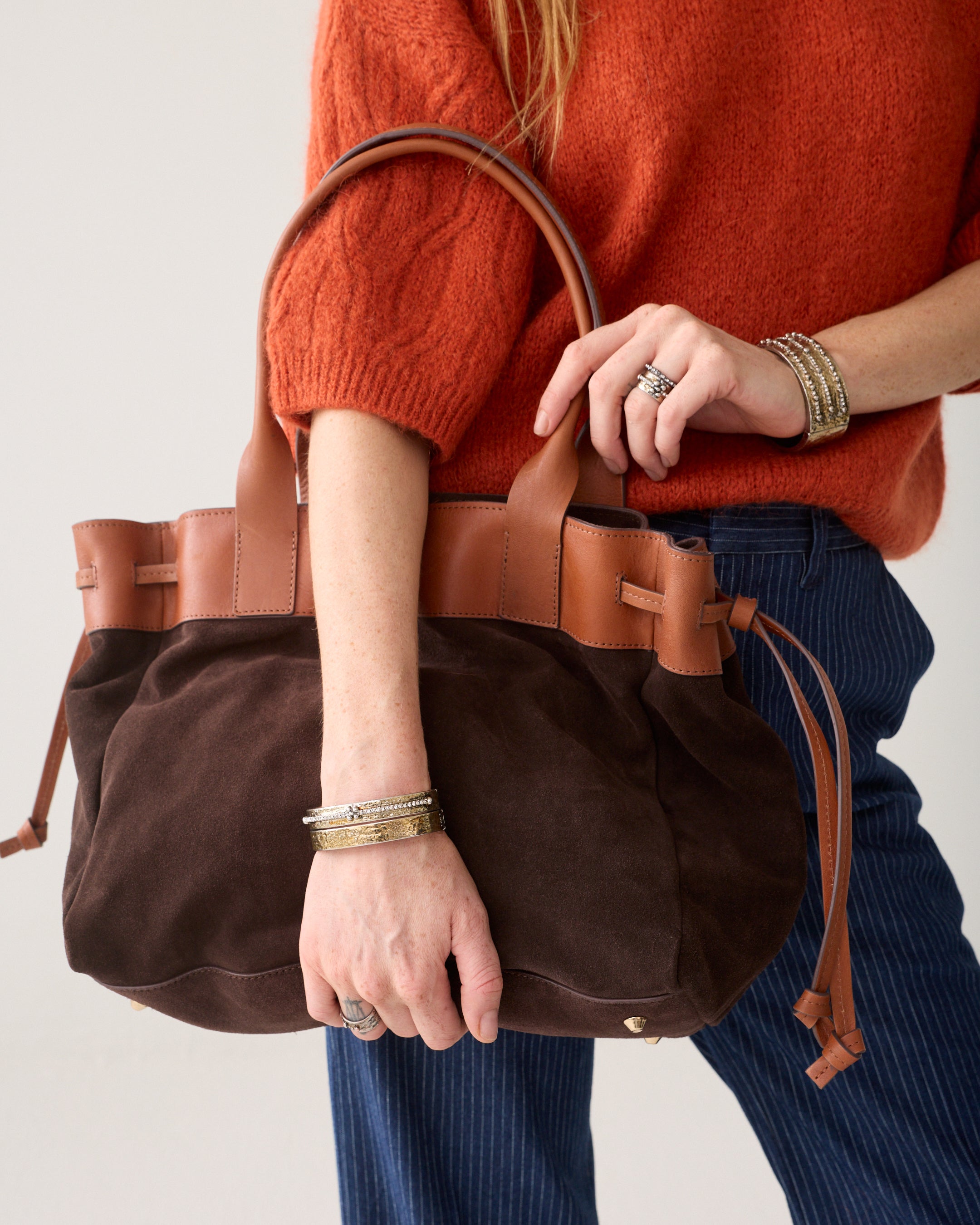 Suede handbag