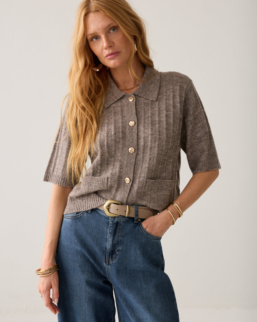 Ceinture western large en cuir