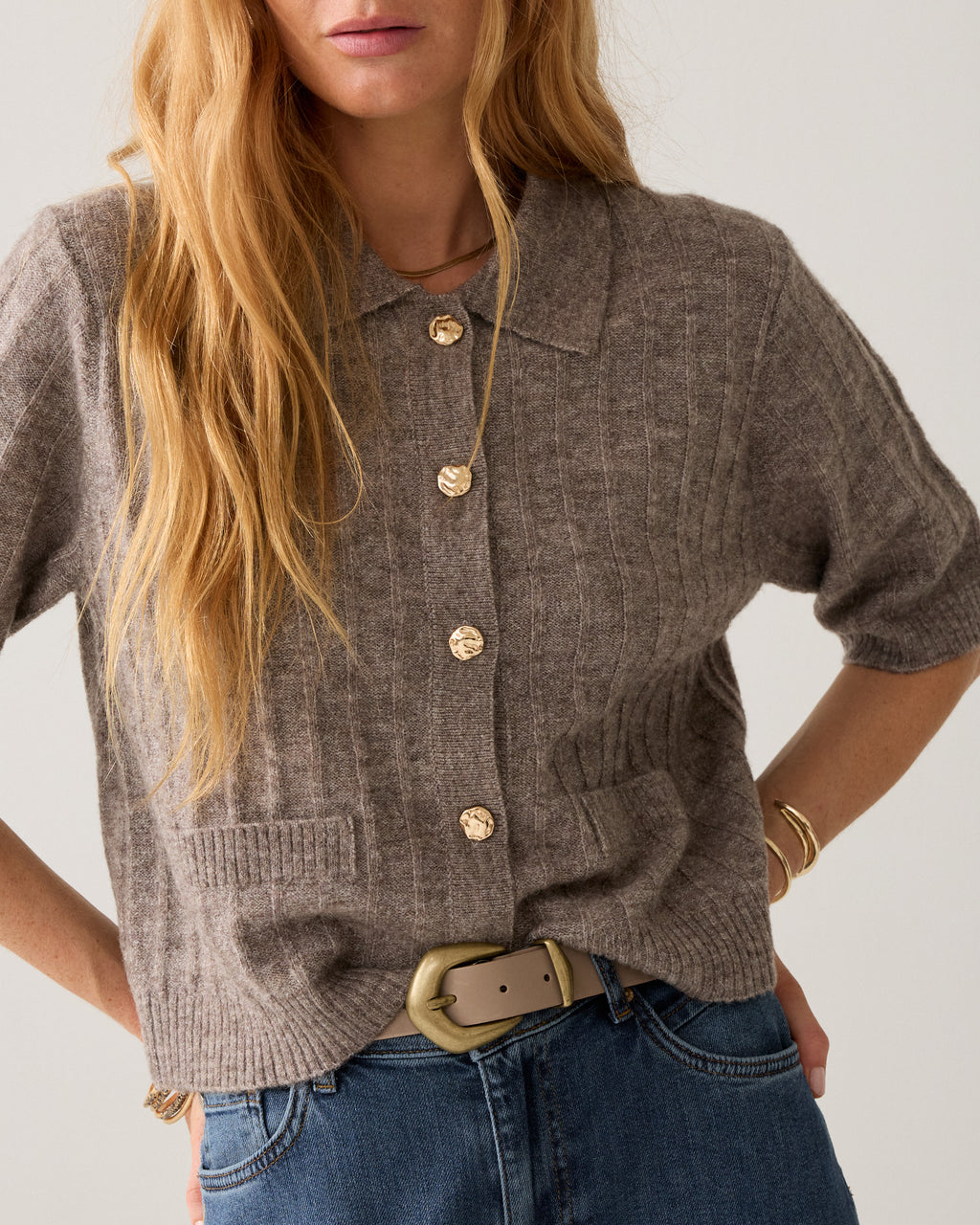 Ceinture western large en cuir