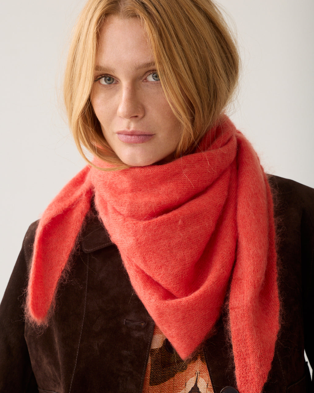 Triangular mohair scarf
