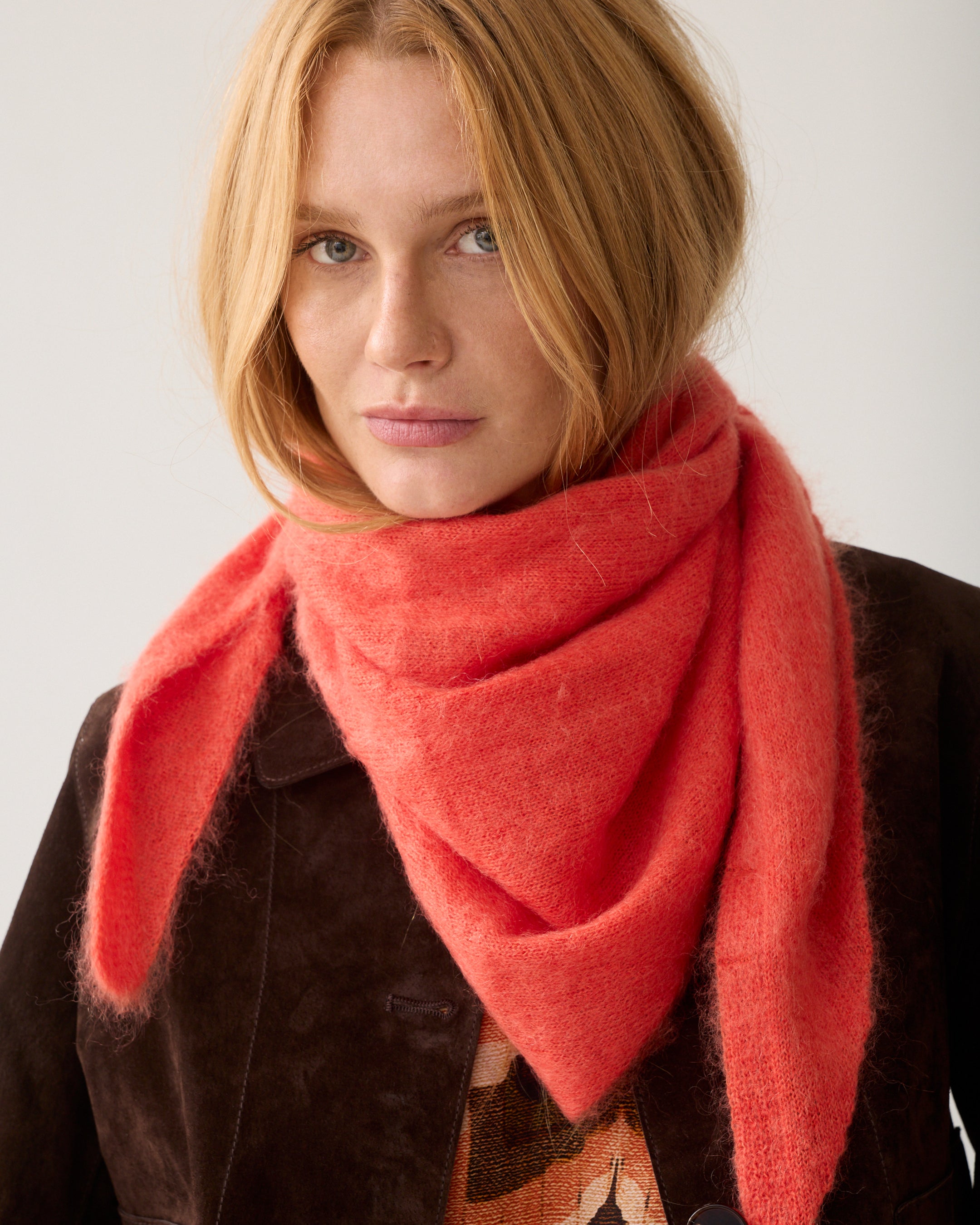 Triangular mohair scarf