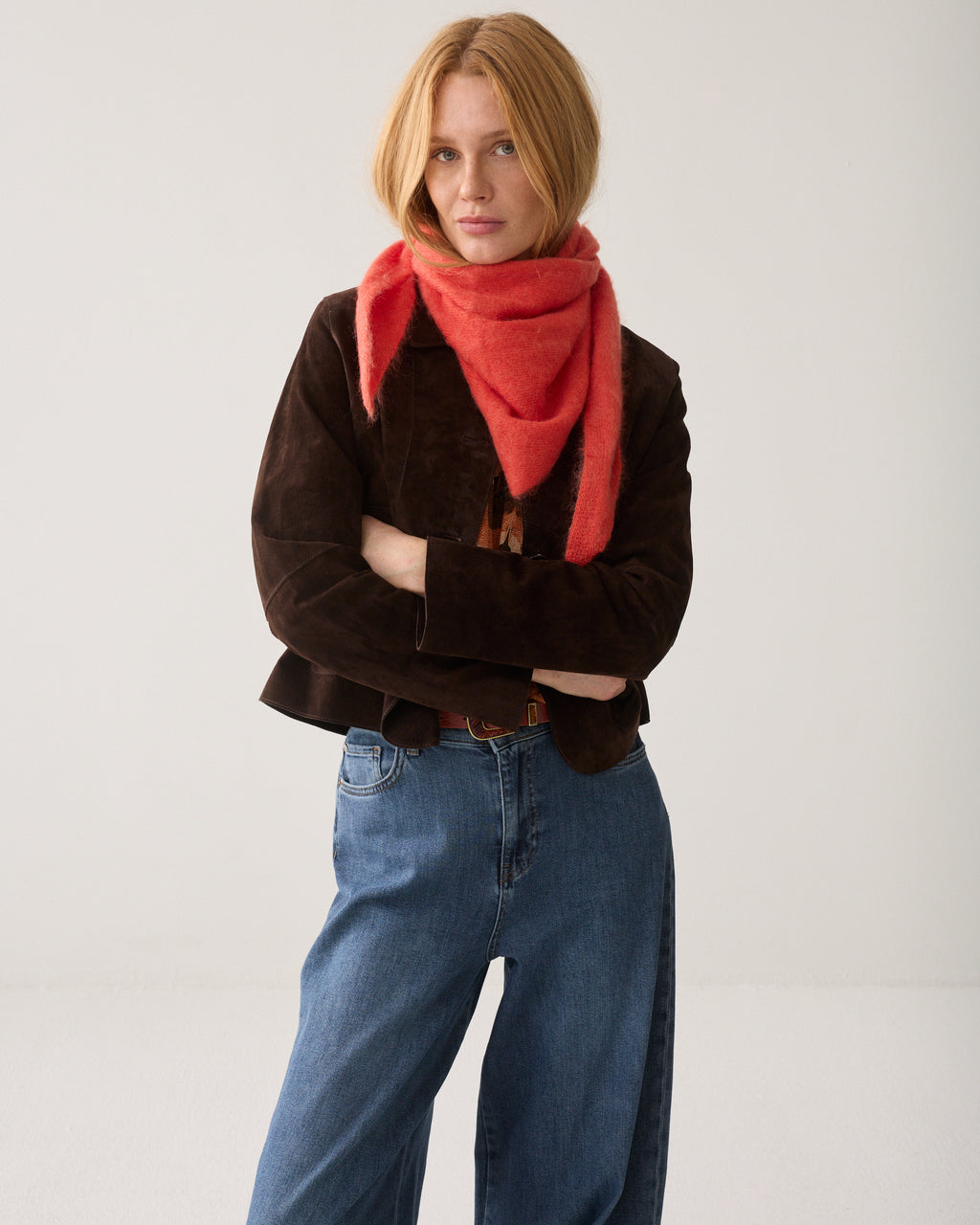 Triangular mohair scarf