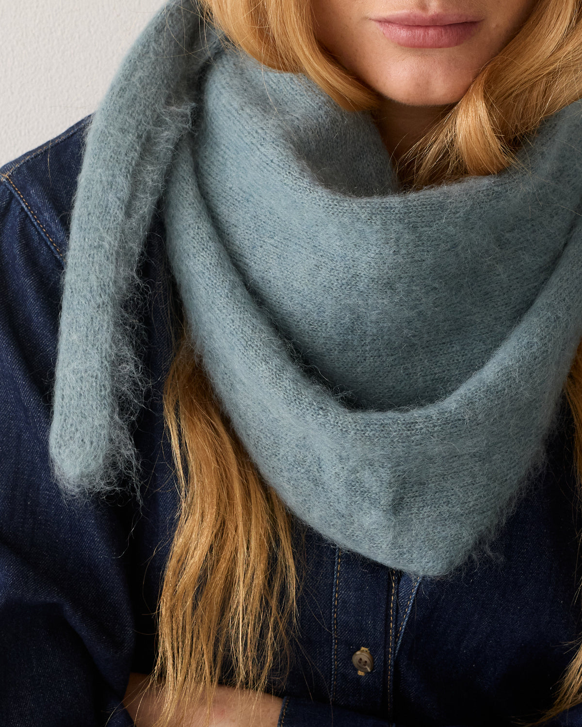 Triangular mohair scarf