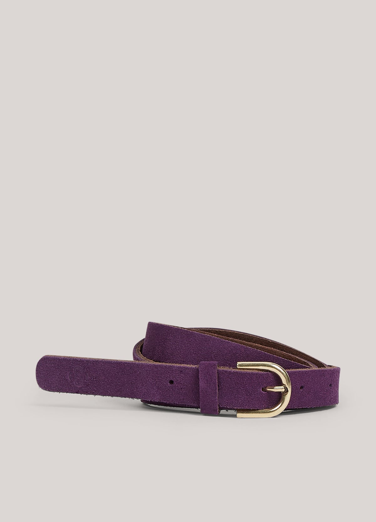 Suede belt with logo