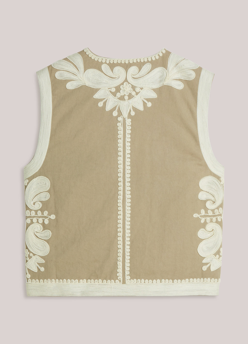 Geborduurd katoenen gilet