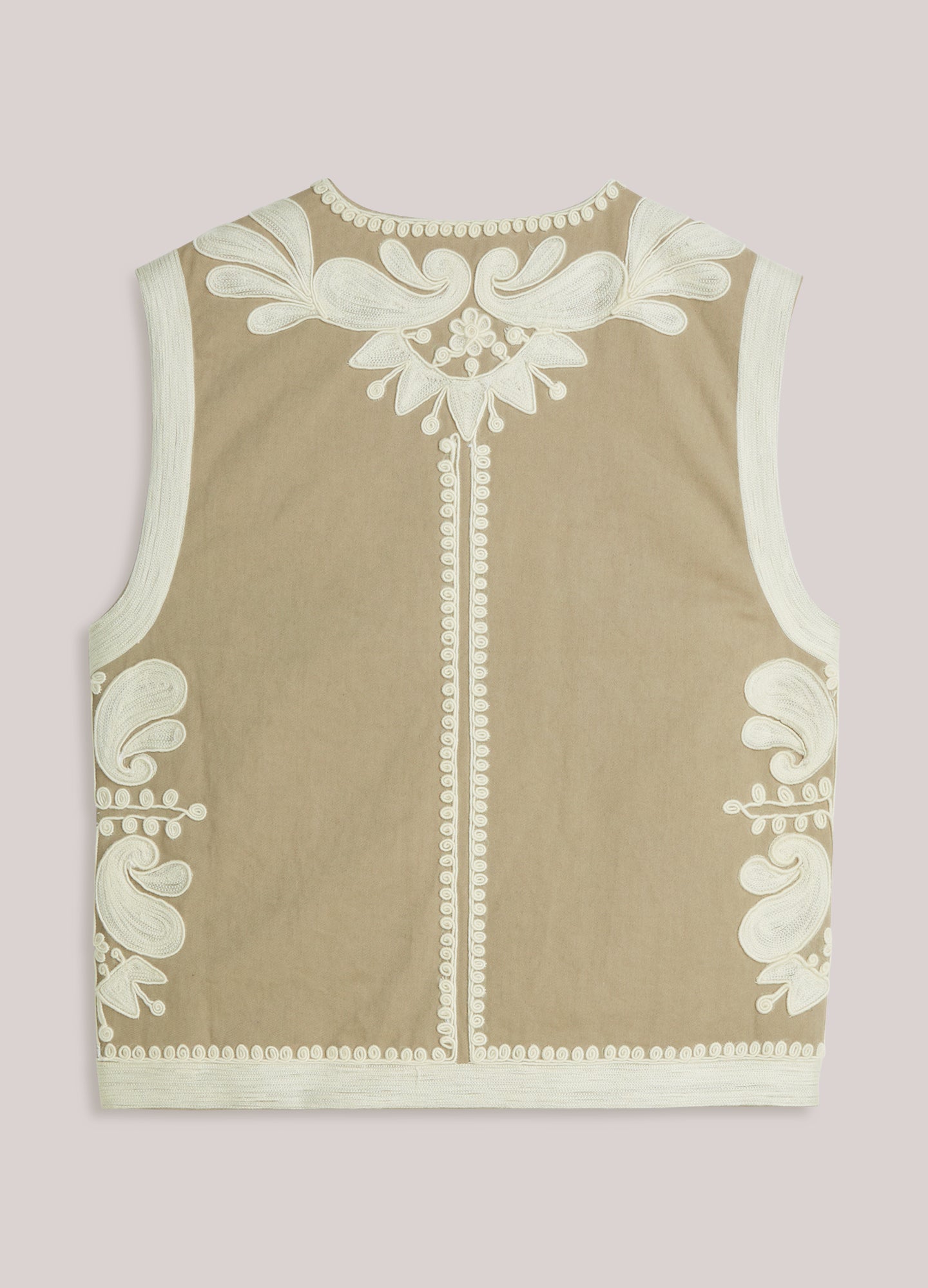 Geborduurd katoenen gilet