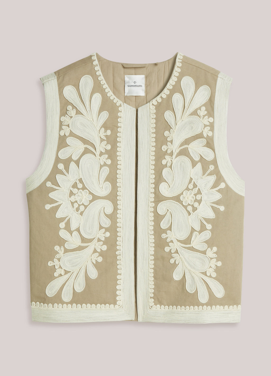 Geborduurd katoenen gilet