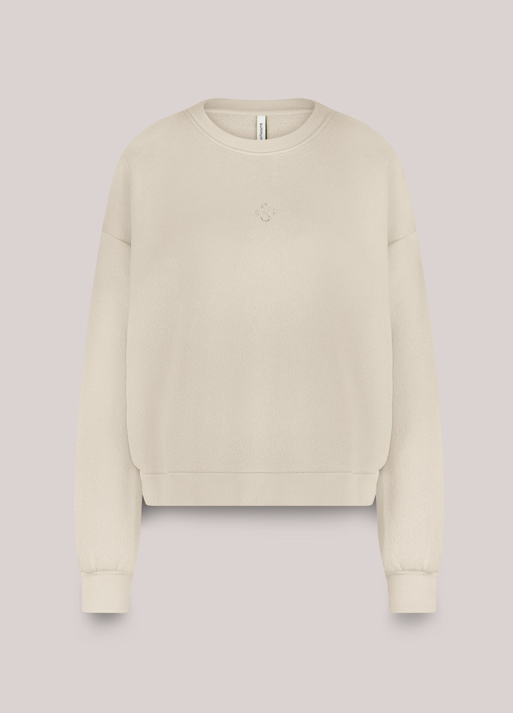Casual sweater met strass logo