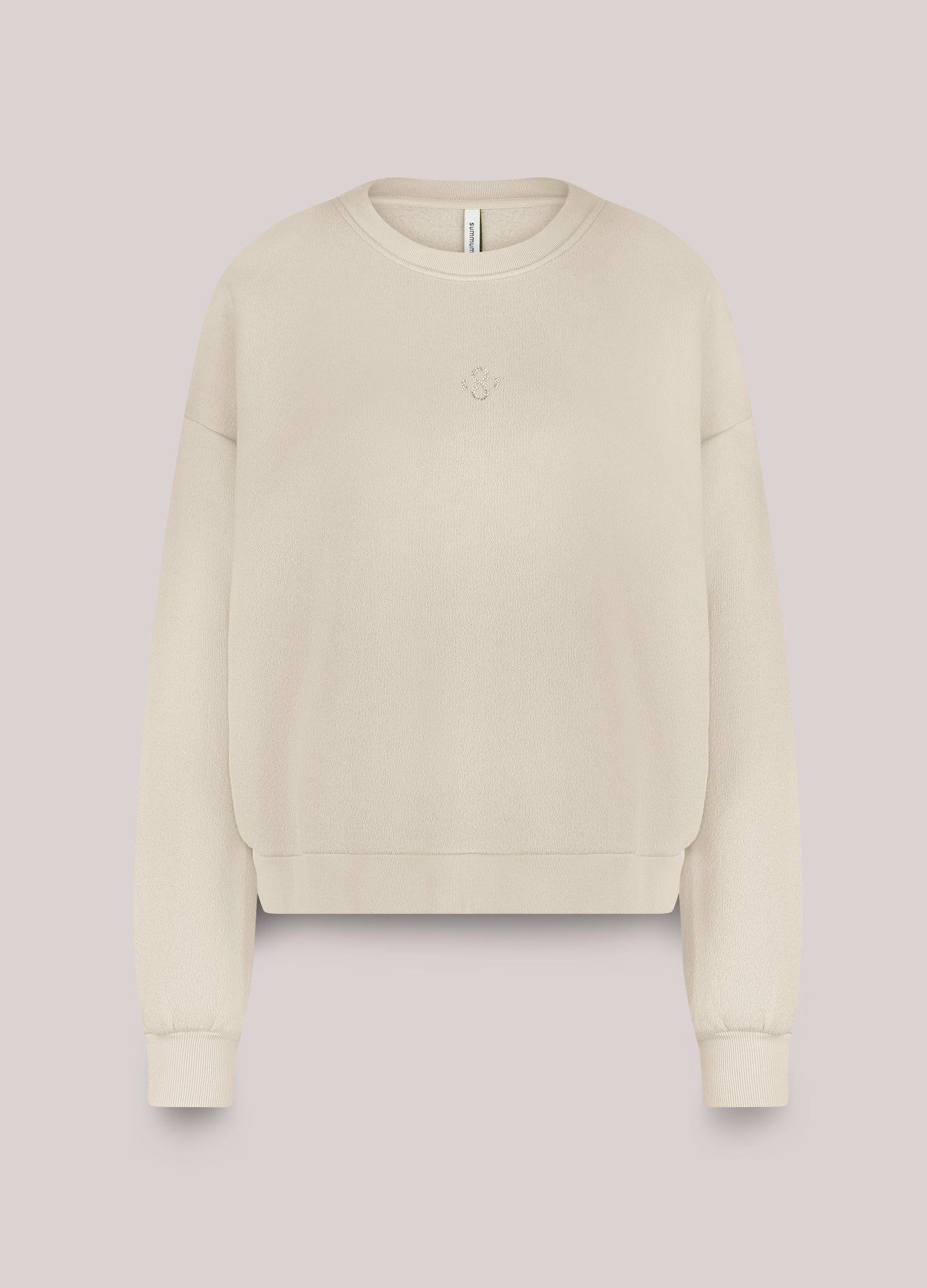 Casual sweater met strass logo