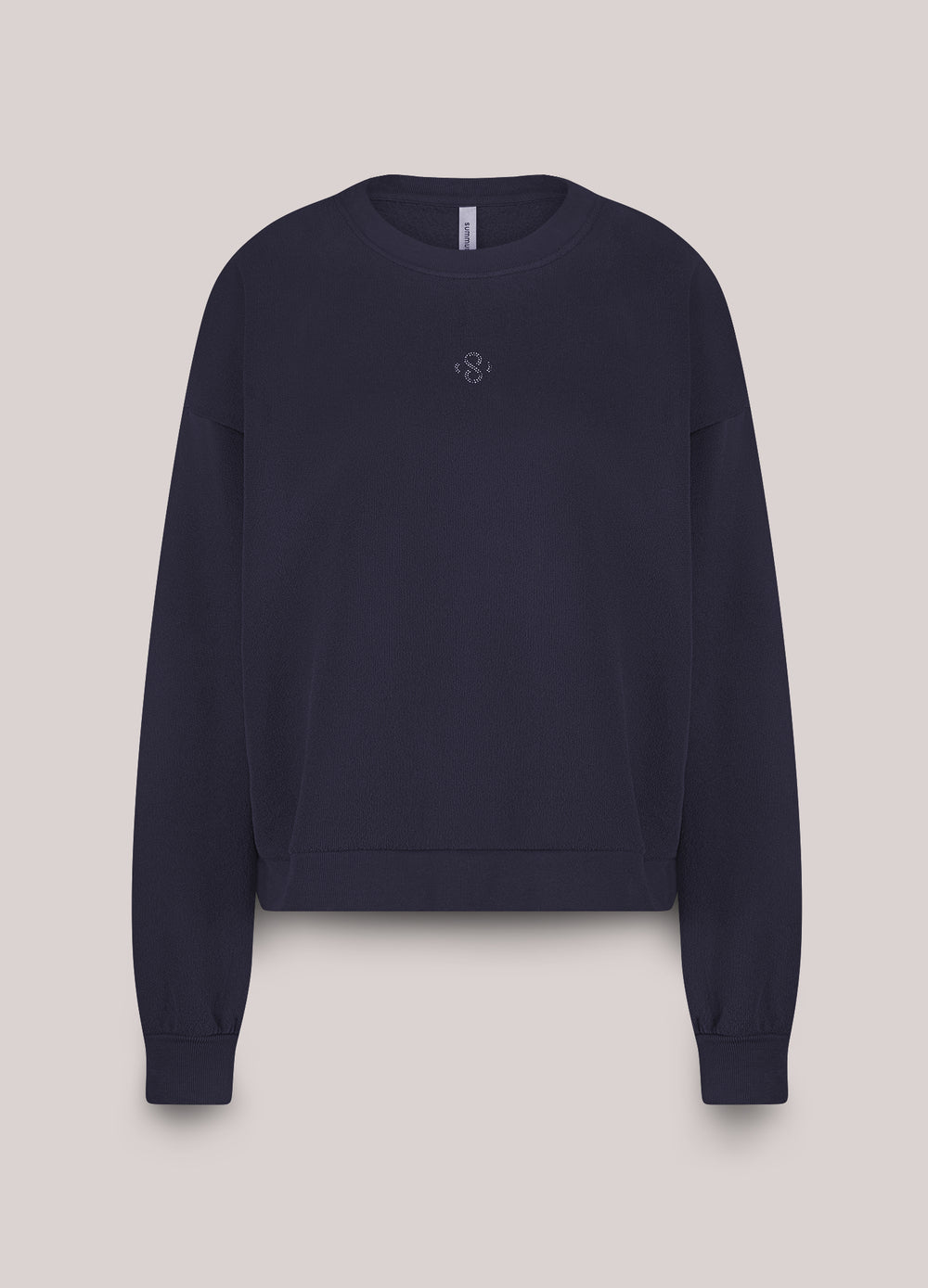 Casual sweater met strass logo