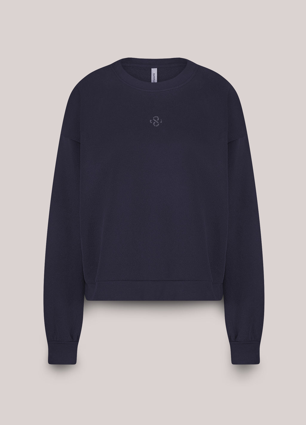 Casual sweater met strass logo