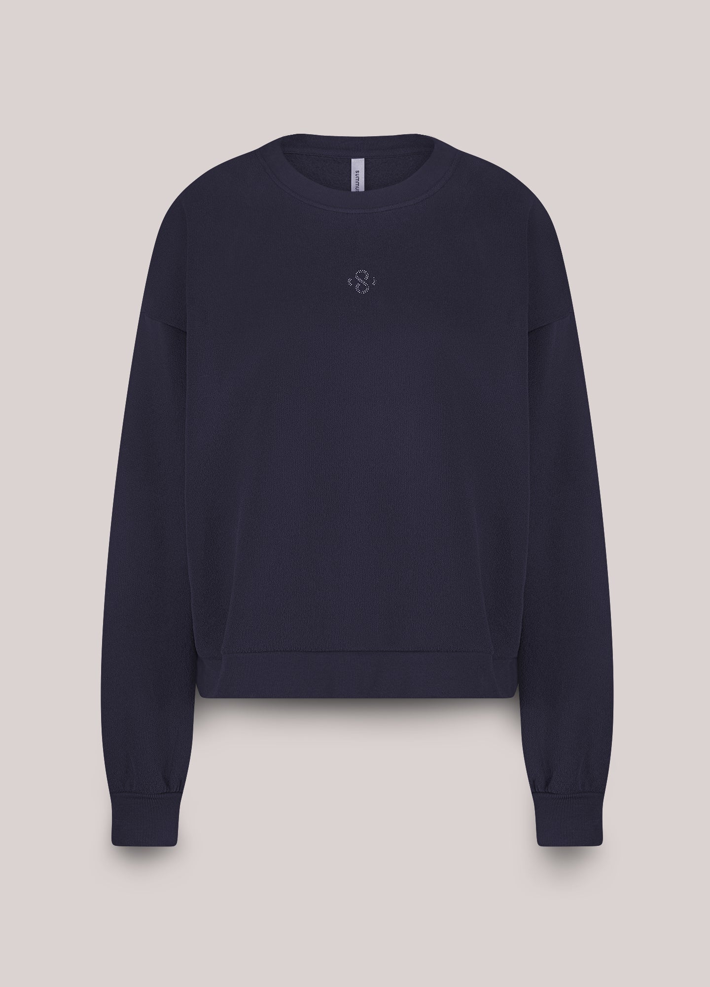 Casual sweater met strass logo