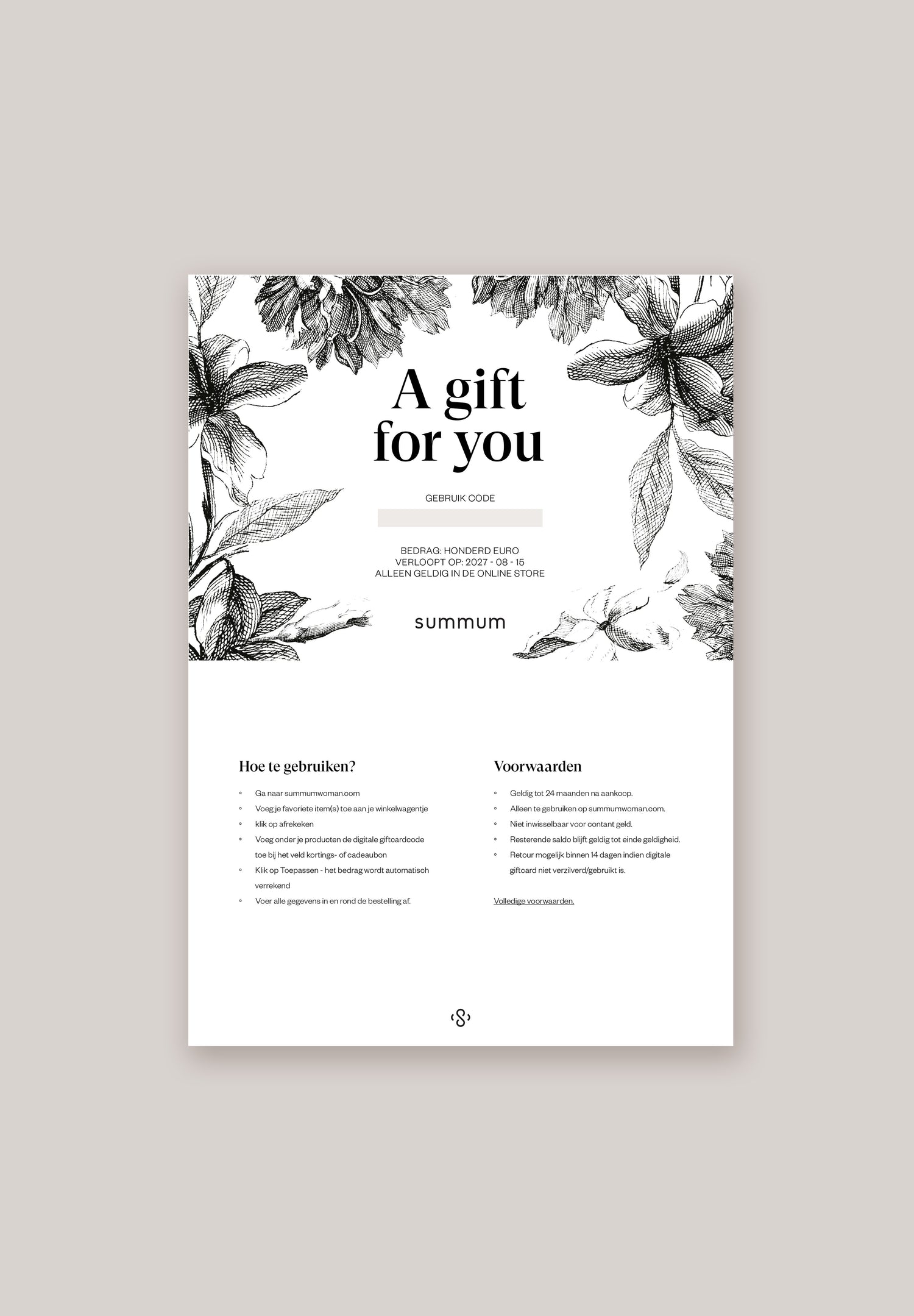 Digitale Geschenkkarte