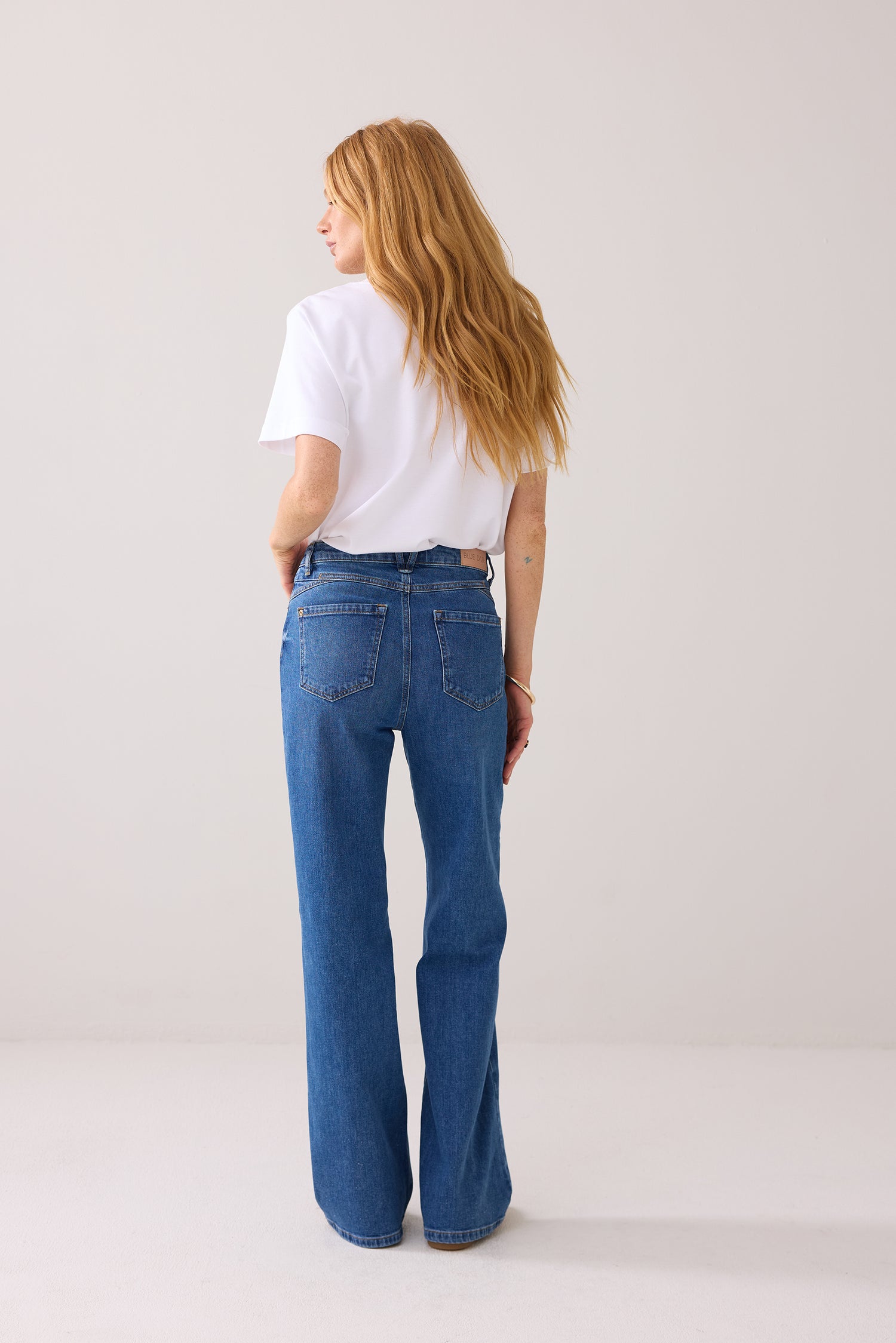 Jean wide leg en denim confort