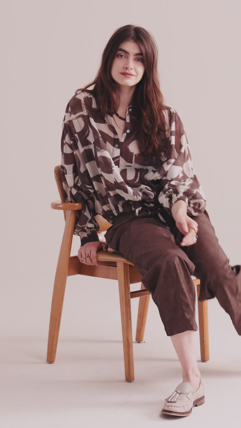 Boxy blouse met graphic print
