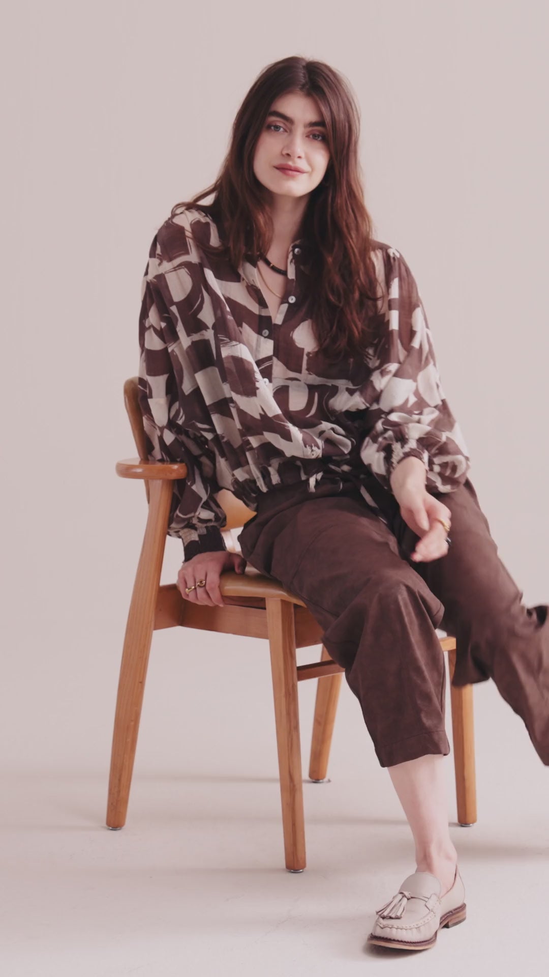 Boxy blouse met graphic print