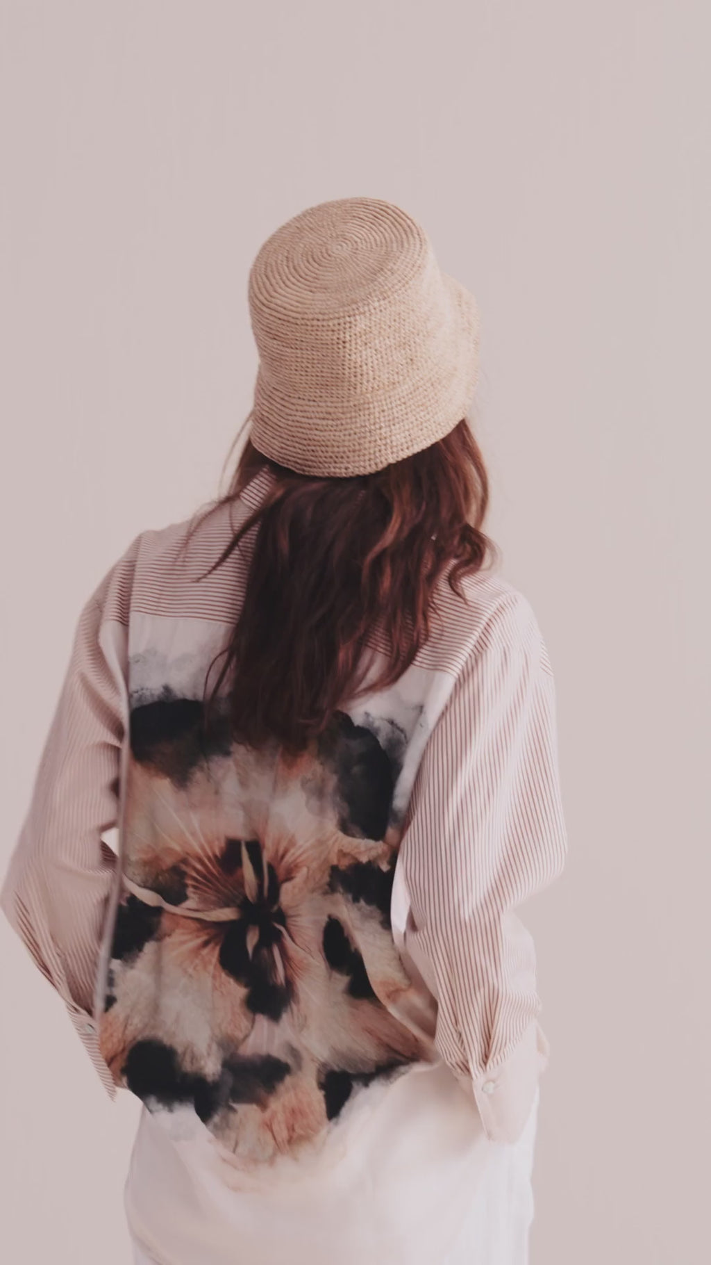 Overhemdblouse stoffenmix