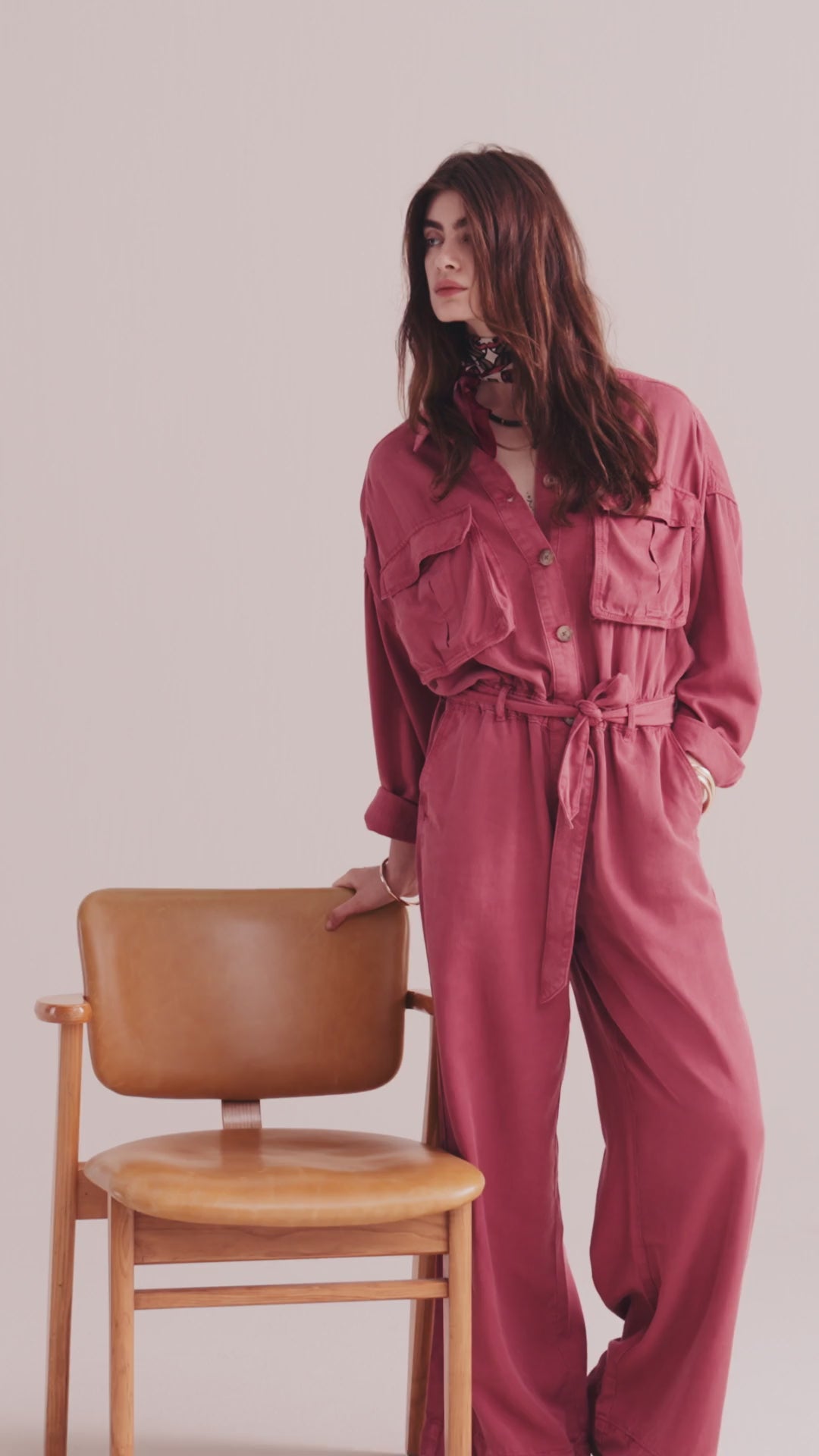 Combinaison oversize en mélange de lyocell