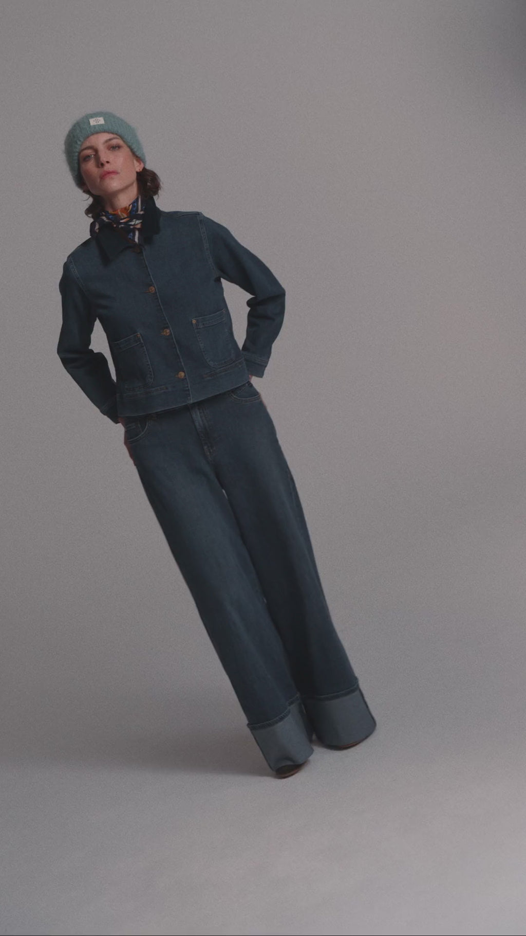 Wide leg jeans omgeslagen pijp