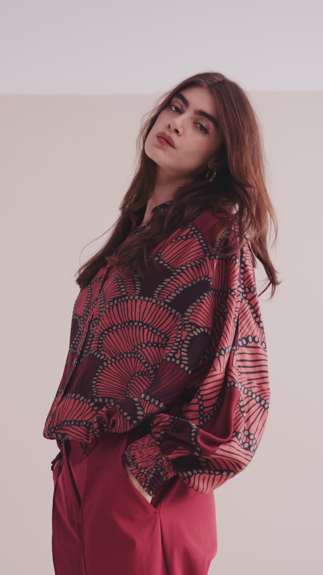 Blouse met vleermuismouw