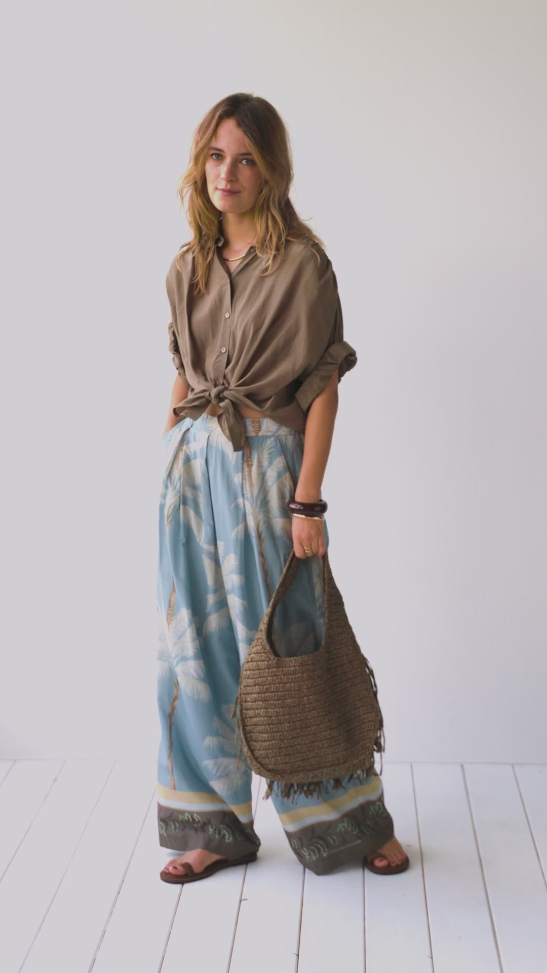 Wear-your-way blouse glanzend